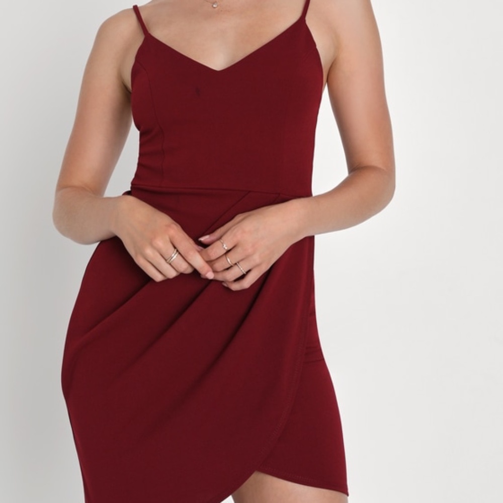 Lulus Forever Your Girl Wine Red Bodycon Dress - Size M